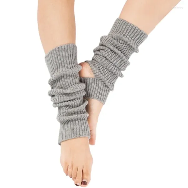 Kadınlar SOCKS Girls Leg It Warmers Boot manşetleri börekli örgü düz renk toeless diz yüksek latin bale dansı yoga