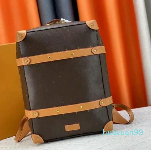 Zaino da valigia vintage classico di design da uomo Zaino di grande capacità per uomo Zaini da borsa di design con doppia borsa a tracolla in pelle