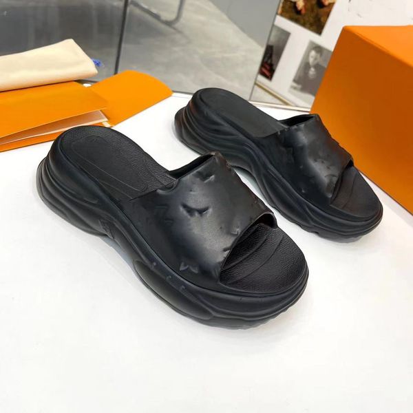 Designer-Hausschuhe Pool 55 Flache Komfort-Mule-Slipper Damen-Sandalen Geprägte Mules Sommer Coole Luxus-Sandale Weiß Schwarz Rosa Bedruckte Rutsche 3,7 07