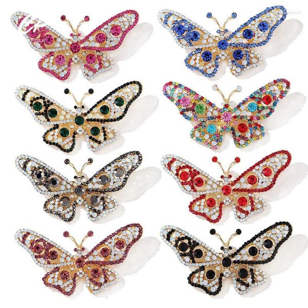 Broschen Retro Mode Temperament Corsage Geschenk Legierung Strass Große Schmetterling Brosche Pin