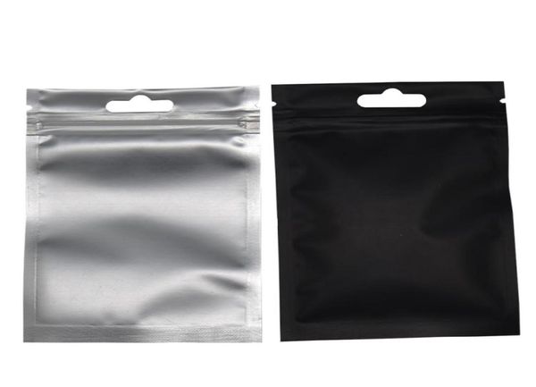 8513 см Черная матовая алюминиевая фольга с застежкой-молнией Упаковочная сумка 100 шт. Многоразовая майларовая сумка на молнии Самозапечатывающийся пакет для хранения3859016