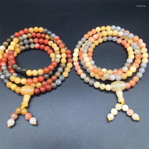 Bracciale che vendono naturali naturali intagliato a mano 108 in seta dorata bracciale bracciale gioielli braccialetti accessori uomini donne regali fortunati