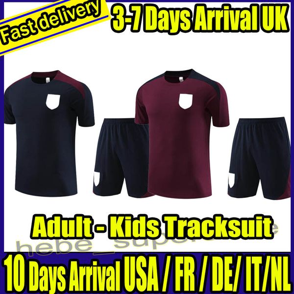 Inghilterra Traccia della tuta Soccer Allenamento di maglia Kane Sterling Rashford Sancho Grealish Men Kids National Summer Short Shorte Football Set uniforme