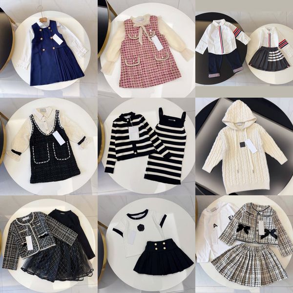 Meninas crianças vestido crianças roupas de grife 2t saia do bebê conjuntos de algodão infantil conjuntos de roupas tamanhos 90-160 F2uF #
