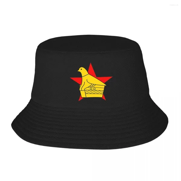 Berets Zimbabwe Cricket Board Personalizado Adesivo Bucket Chapéus Panamá para Homem Mulher Bob Cool Pescador Verão Praia Pesca Caps