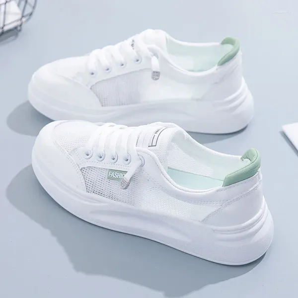 Sapatos casuais malha respirável pequeno branco com modelos finos de fundo grosso placa feminina zapatillas mujer