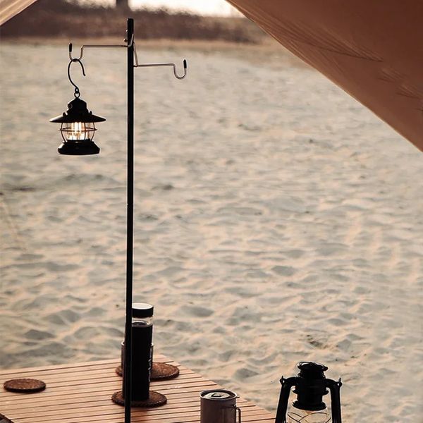 Açık kamp yürüyüş alüminyum alaşım katlanabilir lamba direk poster portatif balıkçılık asılı ışık sabitleme standı tutucu fener standı 240319