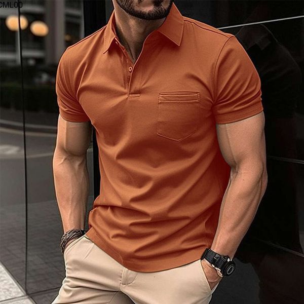 Летняя мужская рубашка-поло Instagram с нагрудным карманом, спортивная, 16x9 {категория}