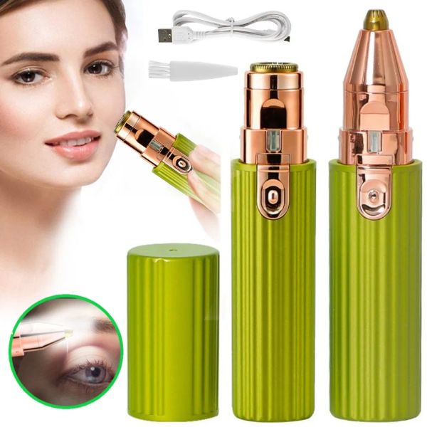 Epilatoren 2 in 1 elektrische Augenbrauen Trimmer Make -up Schmerzlose Augenbrauen Epilator Mini -Rasierer Rasierer tragbares Gesichtsbehaarung Frauen Depilato