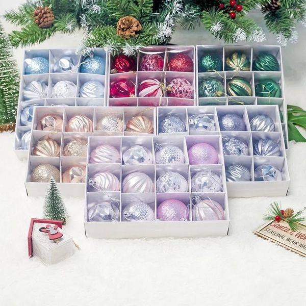 O presente do pendente da árvore de Natal da decoração do partido coloriu as bolas 6cm exposição encaixotada 12 do PVC