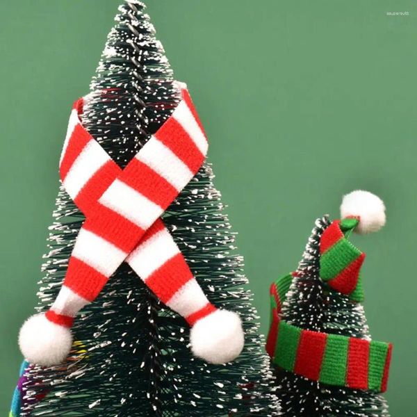 Party-Dekoration, 8 Stück, Weihnachten, Miniatur-Weihnachtsmann, Schal, ausgestopfter Bär, multifunktionales Weihnachten für Weinflaschen, Haustiere, Basteln