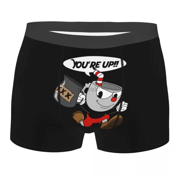 Cuecas homens o cuphead você está acima roupa interior jogo anime engraçado boxer shorts calcinha homme macio cuecas S-XXL 24319