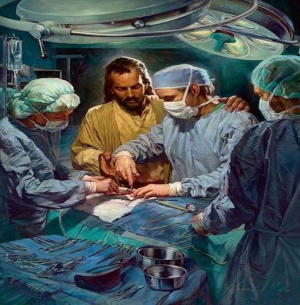 Nathan Greene, Chef des medizinischen Personals, Jesus im Operationssaal, Heimdekoration, HD-Druck, Ölgemälde auf Leinwand, Wandkunst, Leinwand, Bild 2948019