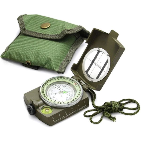 Kompass, professioneller hochpräziser Kompass, multifunktionaler militärischer grüner Nordkompass für Outdoor-Gadgets, Sport, Neigungsmesser, Camping