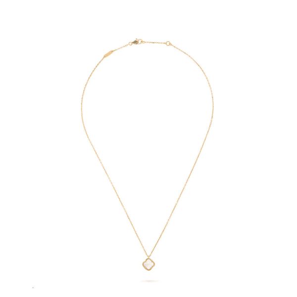 Colar de trevo de quatro folhas designer para mulheres 1 colar com pingente de flor banhado a ouro 18k prata ônix ágata mãe de pérola joias femininas presente de dia dos namorados para meninas