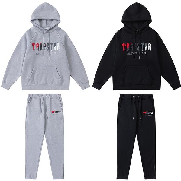 HOT Herren Trapstar Trainingsanzüge Pullover Hosen Set Designer Hoodies Streetwear Sweatshirts Sportanzug Stickerei Plüsch Buchstaben Dekoration dicke Hoodies Männer Hosen