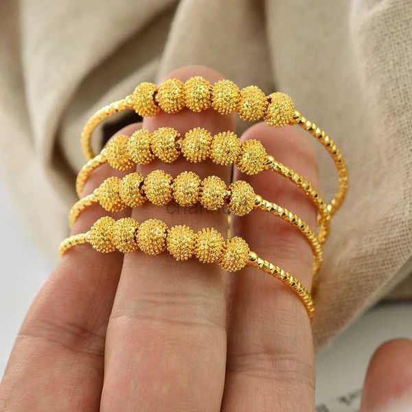 Pulseira 18k pulseiras de ouro para crianças pulseiras etíopes jóias presente de aniversário habesha pulseiras de festa 240319