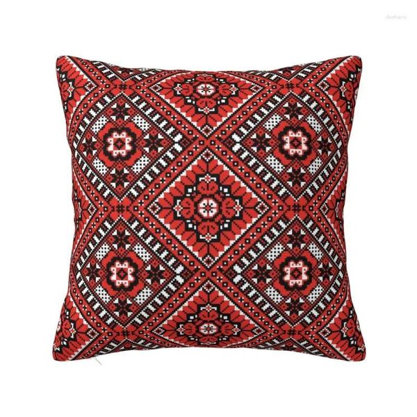 Kissen Ukraine Ukrainische Stickerei Ornament Fall Home Dekorativ Mode Boho S für Sofa Quadratischer Kissenbezug