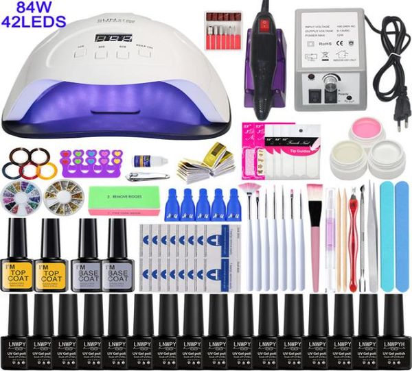 Set super manicure per unghie Kit con lampada per unghie a LED di trapano per unghie Kit smalto acrilico Kit di strumenti artistici Kit per unghie2192510