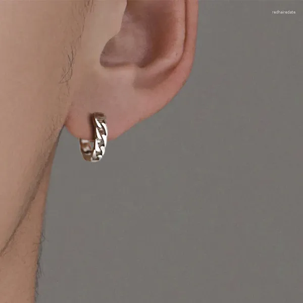 Brincos traseiros s925 prata esterlina corrente masculina na moda legal anel de orelha clipe envio grátis manguito