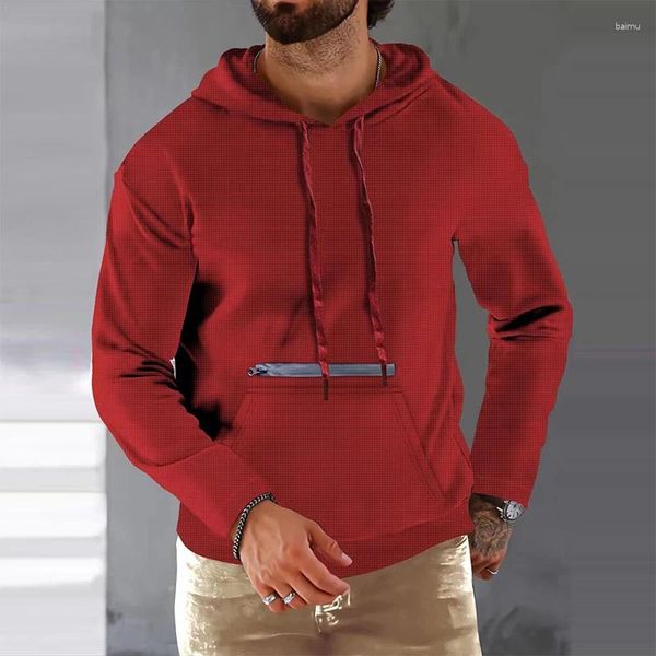 Erkek Hoodies Sokak Giyim Sıradan Erkek Kapşonlu Sweatshirt Bahar Moda Düz Renk Çizme Kapşonlu Erkekler Giyim Boş Zaman Dantel