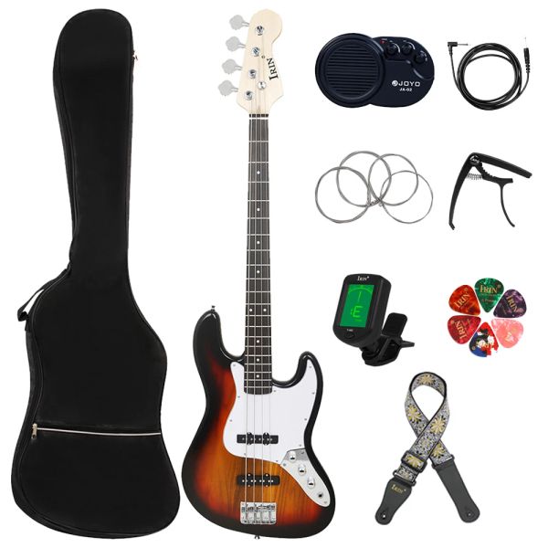 Гитара, 4 струны, электрогитара, 20 ладов, сапеле, бас-гитара, струнный инструмент с сумкой, тюнер усилителя, каподастр, аксессуары для бас-гитары