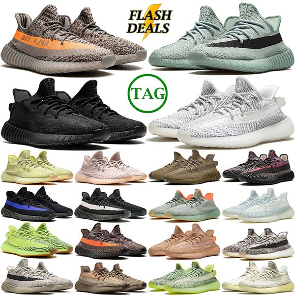 Homens Mulheres Designer Running Shoes Outdoor Sneakers Preto Branco Criado Azul Amarelo Verde Osso Areia Oreo Sal Laranja Cinza Marrom Mens Treinadores Esportivos