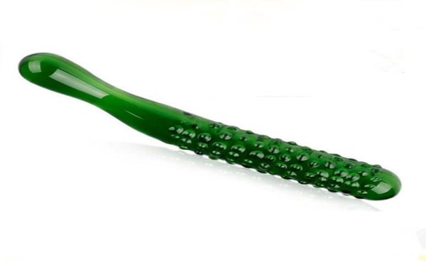 Cuke forma transparente vibrador de vidro frutas vegetais cristal pênis brinquedos sexuais para mulher brinquedos anais brinquedos sexuais butt plug3251863