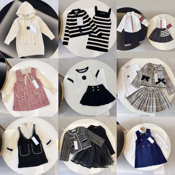Çocuk Kızlar Toddlers Tasarımcı Giysileri Bebek Elbise 2T etek Setleri Pamuklu Bebek Giysileri Setleri Boyutlar 90-160 A2HK#