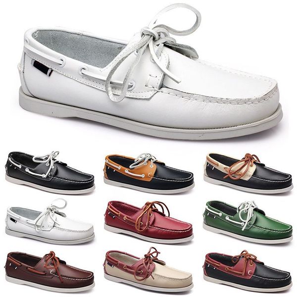 Scarpe casual da uomo Nero Tempo libero Silvers Taupe Dlives Marrone Grigio Rosso Verde Walking Low Soft Multis Pelle Sneakers da uomo Scarpe da ginnastica da esterno Scarpe da barca Traspiranti BB005