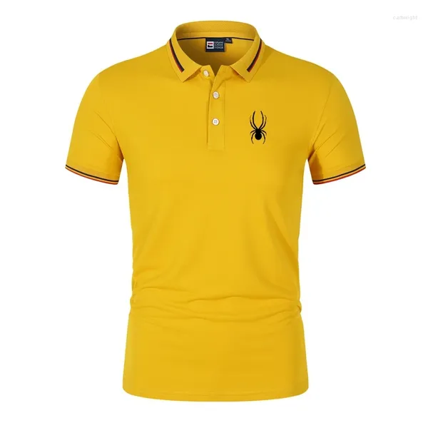 Polos masculinos negócios casual polo manga curta camiseta verão confortável e respirável moda auto-cultivo algodão topo