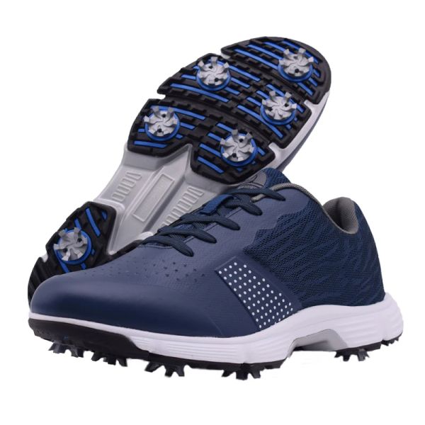 Sapatos Novo treinamento Sapatos de golfe à prova d'água homens grandes tamanho 714 Anti Slip Spikes Golf Sneakers ao ar livre calçados de alta qualidade