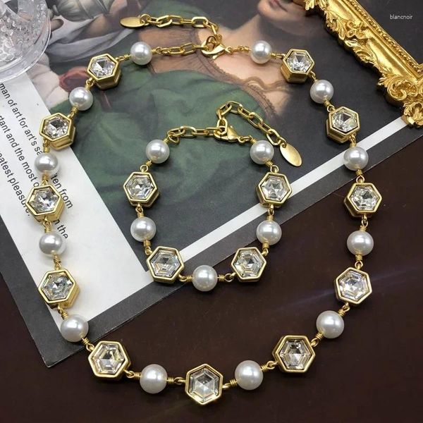 Цепочки и ожерелья, браслет, бамбуковый шестиугольный двусторонний секционный колье-цепочка на ключицу для женщин, роскошные ошейники Para Mujer