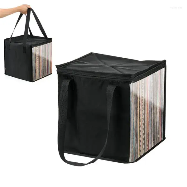 Borse portaoggetti La borsa per dischi può contenere fino a 50 custodie per LP, organizer protettivo per le mani con finestre trasparenti
