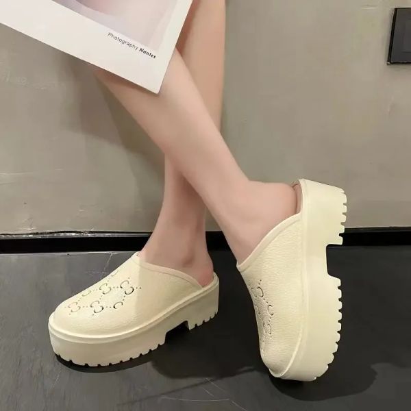 Pantofole da donna con plateau grosso Suola spessa Spiaggia gucchi gg guccir guccic guccis Pantofole Punta chiusa Sandali scavati Vacanza Вы Scarpe Scivoli leggeri