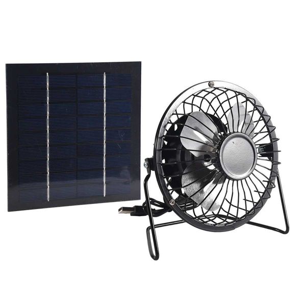 Elektrische Ventilatoren, Mini-Solarpanel-betriebener tragbarer Ventilator, 5 W, 4 Cal, Gewächshaus-Solar-Abluftventilator für Büro im Freien, 240319