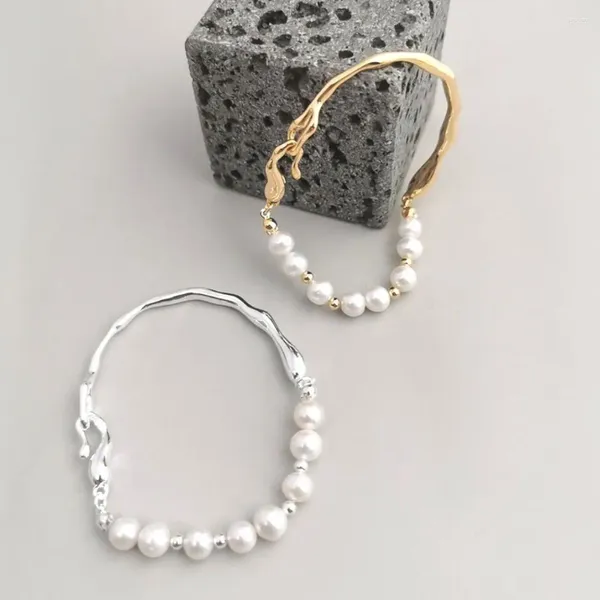 Filo dolce semplice accessori per gioielli da festa ragazza regalo temperamento braccialetto di perle barocche donna rame stile coreano