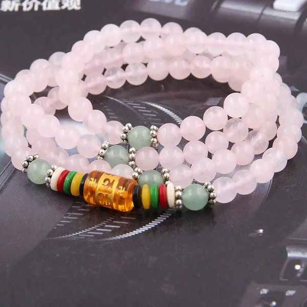 Strang-Kristall-Armband, Multi-Style-Stein, 108 buddhistische Perlen, Handschnur, Sechs-Wort-Wahrheit, Schmuck, Geschenke, Armbänder, Boho