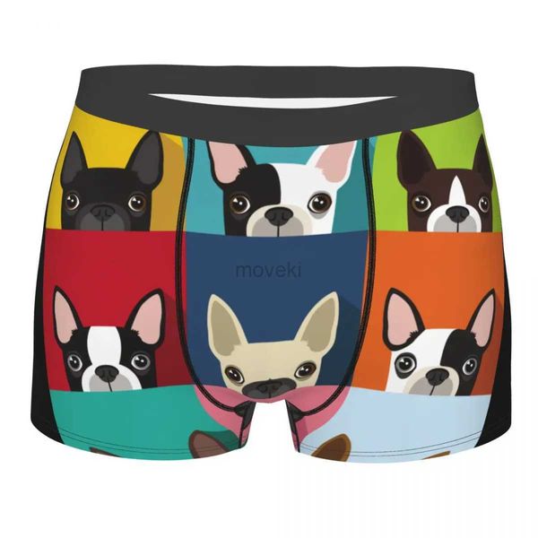 Mutande Uomo Carino Boston Terrier Animale Boxer Slip Pantaloncini Mutandine Biancheria intima traspirante Acquerello Cane Umorismo maschile Mutande S-XXL 24319