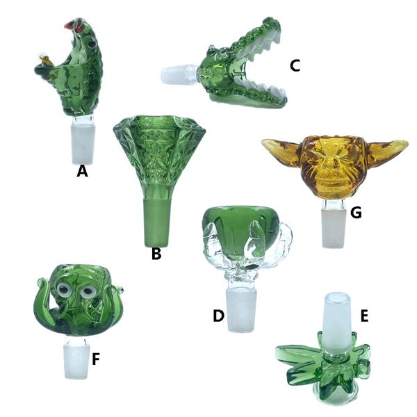 QB Grosso Pyrex Vidro Animal Bowl com 14mm 18mm Masculino Cobra Polvo Crocodilo Smokig Bong Tigelas para Tubulações de Água