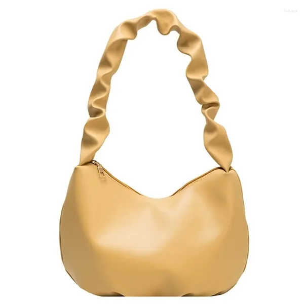 Totes 2024 Borsa femminile di moda Piccola borsa fresca Ins Fold Borsa in morbida pelle da donna di grande capacità Ascella monospalla