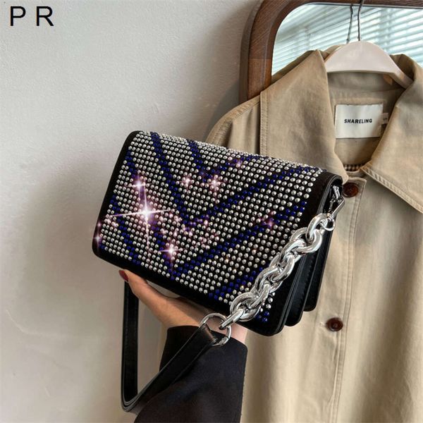 Tasarımcı Kadın Çanta Mağazası %60 Toptan Perakende Ücretsiz Nakliye Parlak Çanta Kadınları Yeni ve Şık Tek Omuz Crossbody Crossbody Zincir Tarzı Küçük Kare