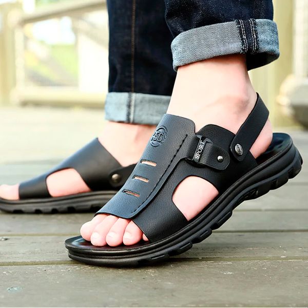 Botas sandálias Men Light Comfort Summer Summer Beach Sapatos casuais vestindo sapatos de verão masculino Man Soft PVC PVC Outdoor Slides Walking Slides