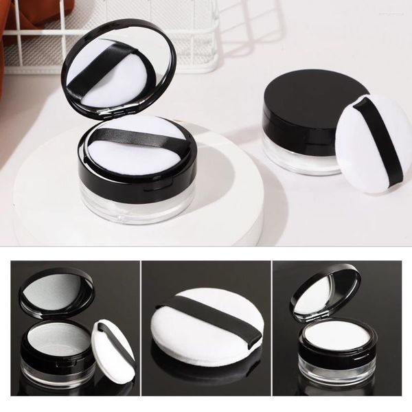 Bottiglie di stoccaggio 1PC Scatola di polvere di plastica portatile Vaso vuoto portatile con setaccio Contenitore per filtro cosmetico da viaggio per trucco