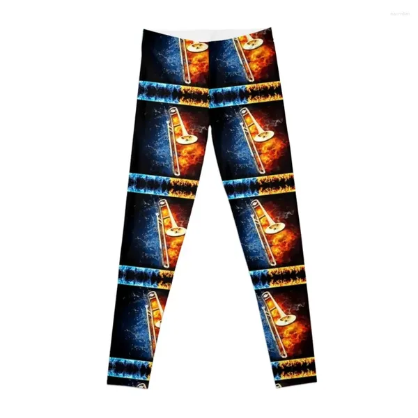 Calças ativas Trombone Água e Fogo Leggings Harem Gym Sportswear Mulher Legging Esporte Feminino