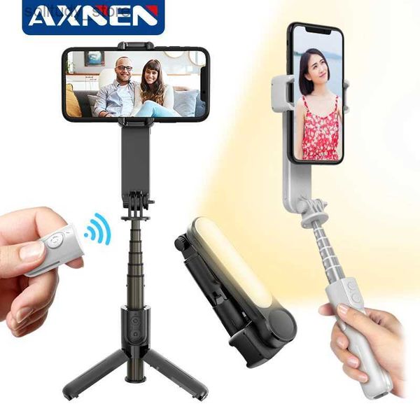 Estabilizadores AXNEN L09 Gimbal Stabilizer Mobile Phone Selfie Stick Tripé Remoto Sem Fio para IOS Android Smartphone Gravação de Vídeo Vlog Q240319