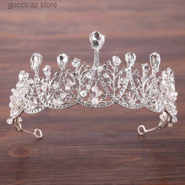 Tiaras na moda barroco strass cristal coroa nupcial tiara princesa festa tiara casamento acessórios de cabelo jóias y240319