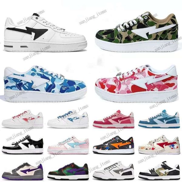 2024 Stask8 Designer Sta 36-45 Scarpe casual Sk8 Low Uomo Donna Pelle verniciata Nero Bianco Abc Camo Camouflage Skate Mocassino Stivali Sport Sneakers Scarpe da ginnastica Outdoor Shark