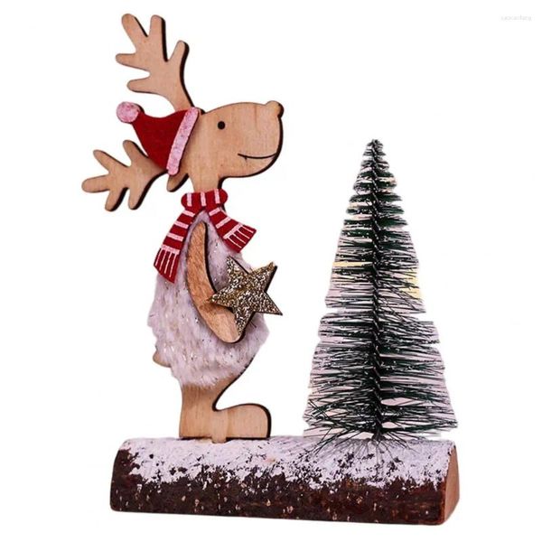 Decorazione per feste Colore brillante Decorativo compatto Neve Gelo Pino Paesaggio Albero Ornamento di Natale Figurine Forniture per le vacanze