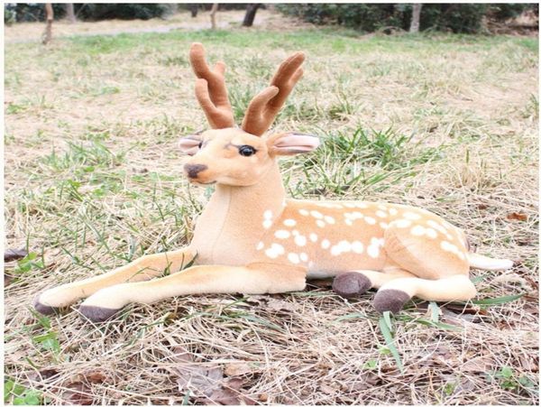 Dorimytrader Realista Animal Deer Plush Toy Big Soft Simulação Animais Sika Deer Toys para Ensinar Crianças Presente Pogal adereços 19678020